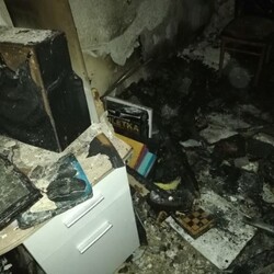 Pożar mieszkaniana ul. Energatyków