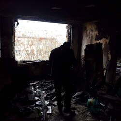 Pożar mieszkaniana ul. Energatyków