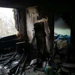 Pożar mieszkaniana ul. Energatyków