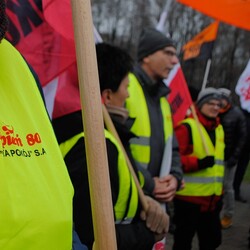 Protest hutników podczas konwencji KO