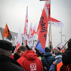 Protest hutników podczas konwencji KO