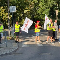 Protest hutników w Nowym Bytomiu