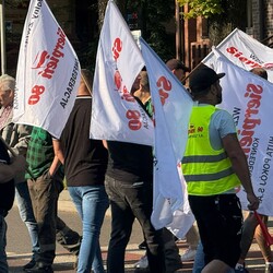 Protest hutników w Nowym Bytomiu
