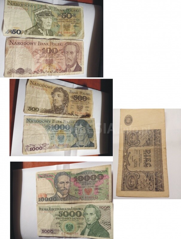 Banknoty polskie -7 sztuk