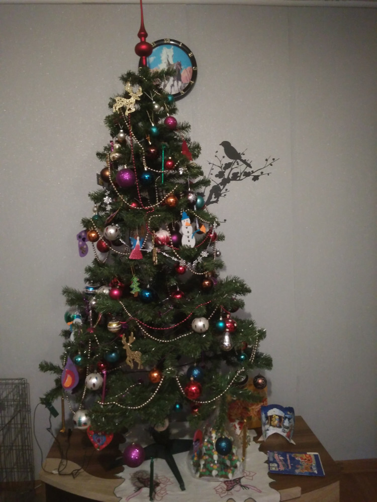 Moja zimowa choinka która ubierana była przy kolędach z najbliższymi memu sercu osobami. Znajdują się na niej bombki złote łańcuchy ozdoby z gliny gipsu masy solnej własnoręcznie wykonane oraz bałwanki i bombki z filcu :-) choinka dodaje prawdziwego uroku naszemu mieszkaniu :-)
Autor: Sylwia Kozłowska