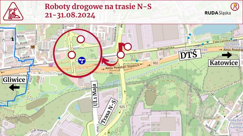 Dziś rusza drugi etap prac na trasie N-S w Rudzie Śląskiej!