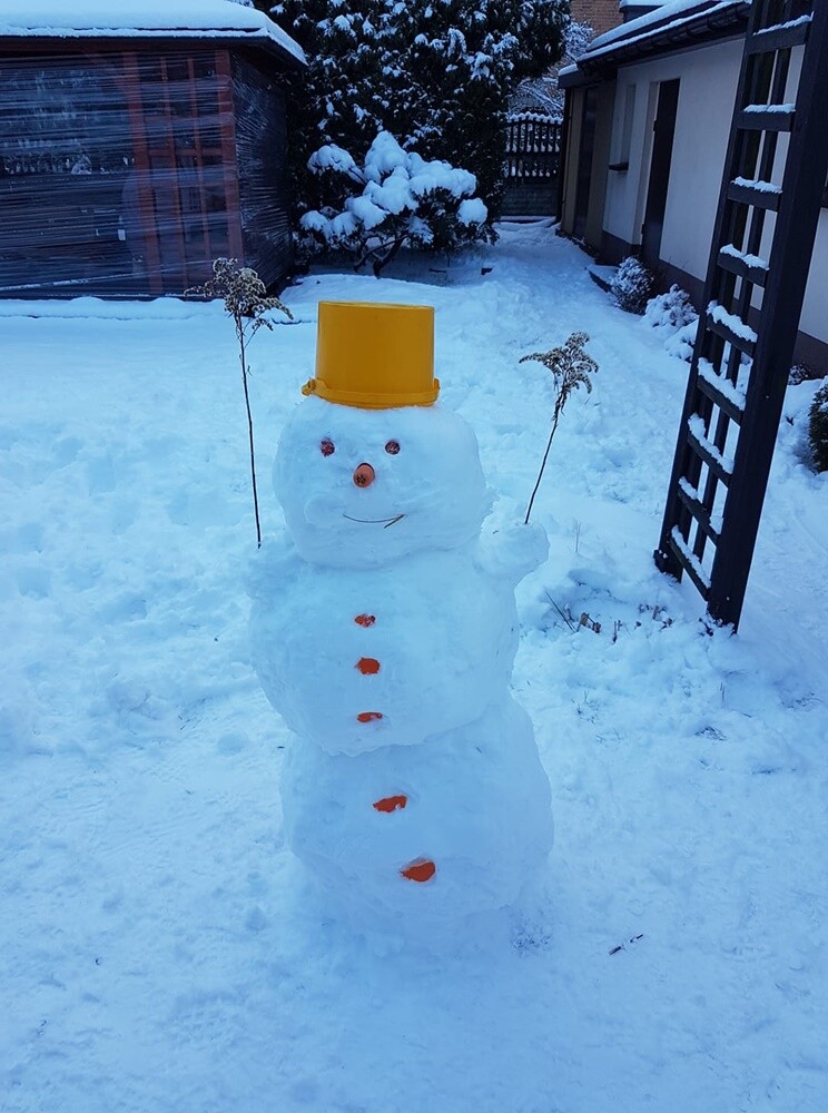 Śnieg zadomowił się u nas chyba na dobre. Skoro jest śnieg, muszą być też bałwanki!