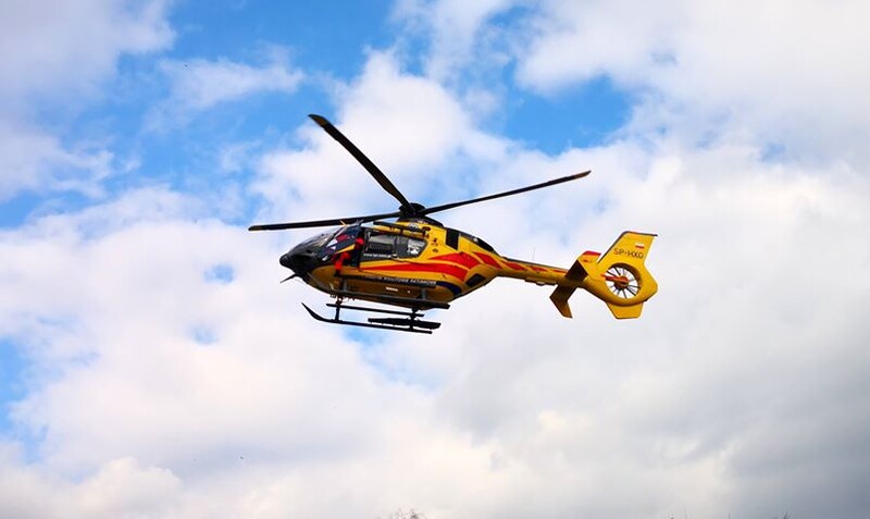 Na terenie kopalni Bielszowice lądował helikopter LPR. Ranny został jeden górnik
