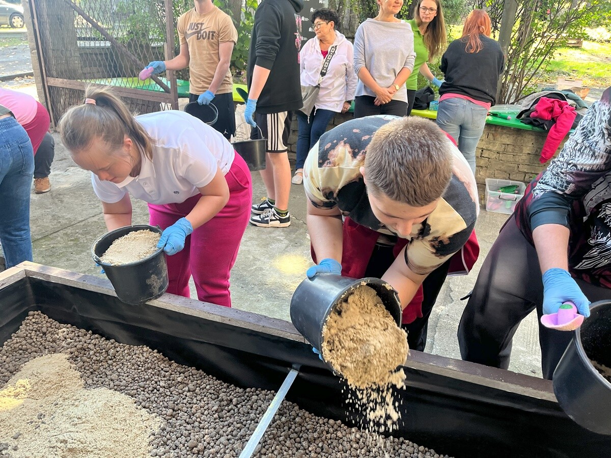 Ogród deszczowy w Zespole Szkół nr 7 w Rudzie Śląskiej. / fot. ZS nr 7