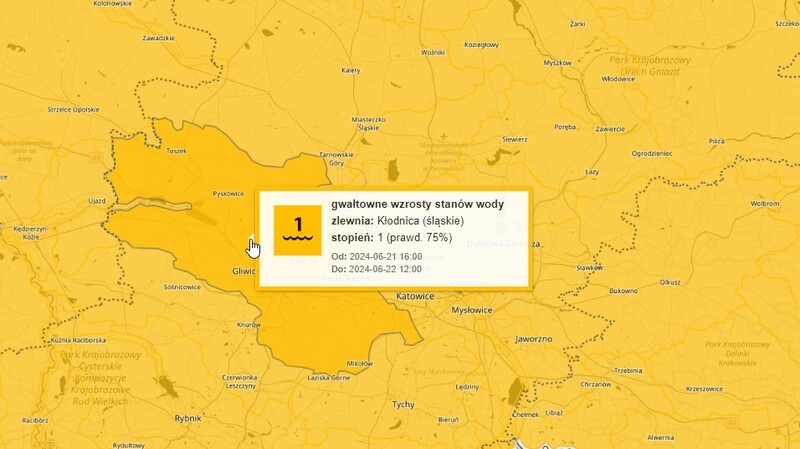 Ostrzeżenie meteorologiczne przed burzami i ulewami!