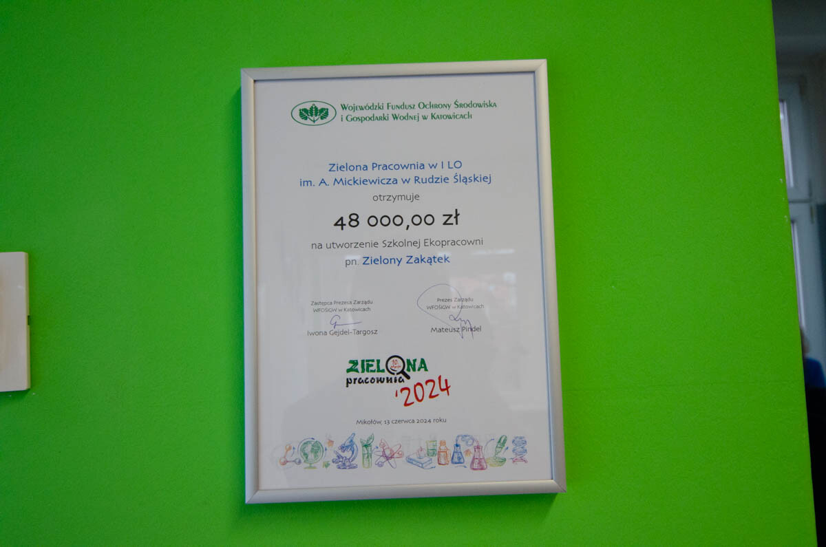 Otwarcie pracowni ekologicznej w I LO. / fot. Marek Faber