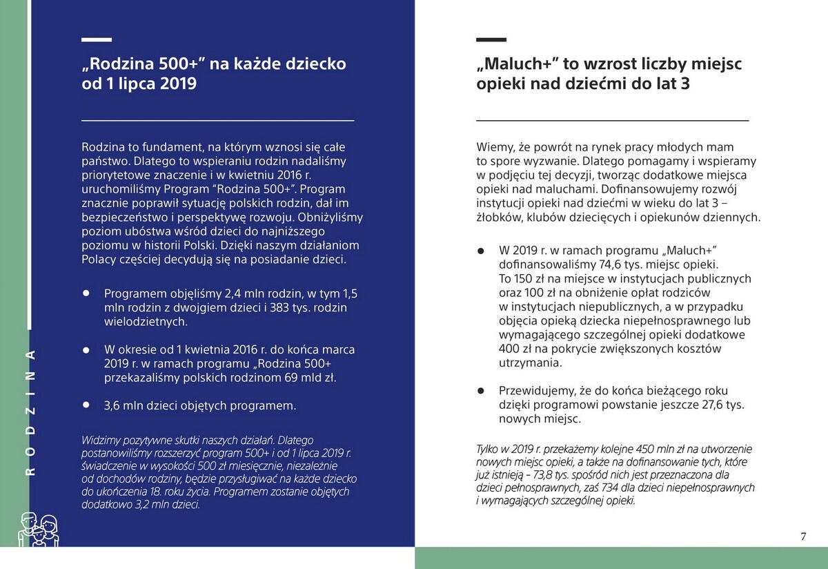 Program wyborczy Prawa i Sprawiedliwości przygotowany na wybory parlamentarne 2019.