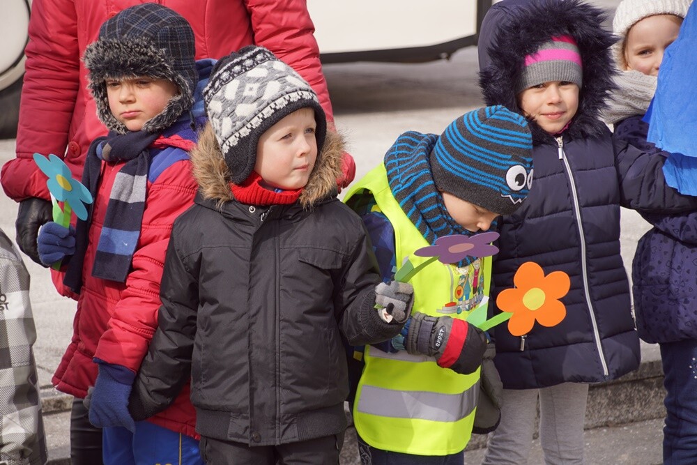 Przedszkolaki z różnych rudzkich przedszkoli przywitały dzisiaj wiosnę na nowobytomskim rynku. Dzieci przygotowały papierowe kwiaty, które rozdawały rano mieszkańcom Rudy Śląskiej. Przemaszerowały wraz z opiekunami w kolorowym pochodzie głośno nawołując wiosnę.