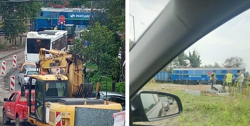 Przejazd kolejowy na ulicy Halembskiej nieprzejezdny! Awaria pociągu