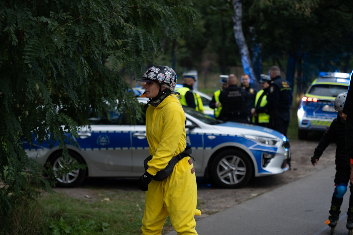 Rolkarze podbili Rudę Śląską! Nocny przejazd pełen świateł i muzyki. / fot. Marek Faber