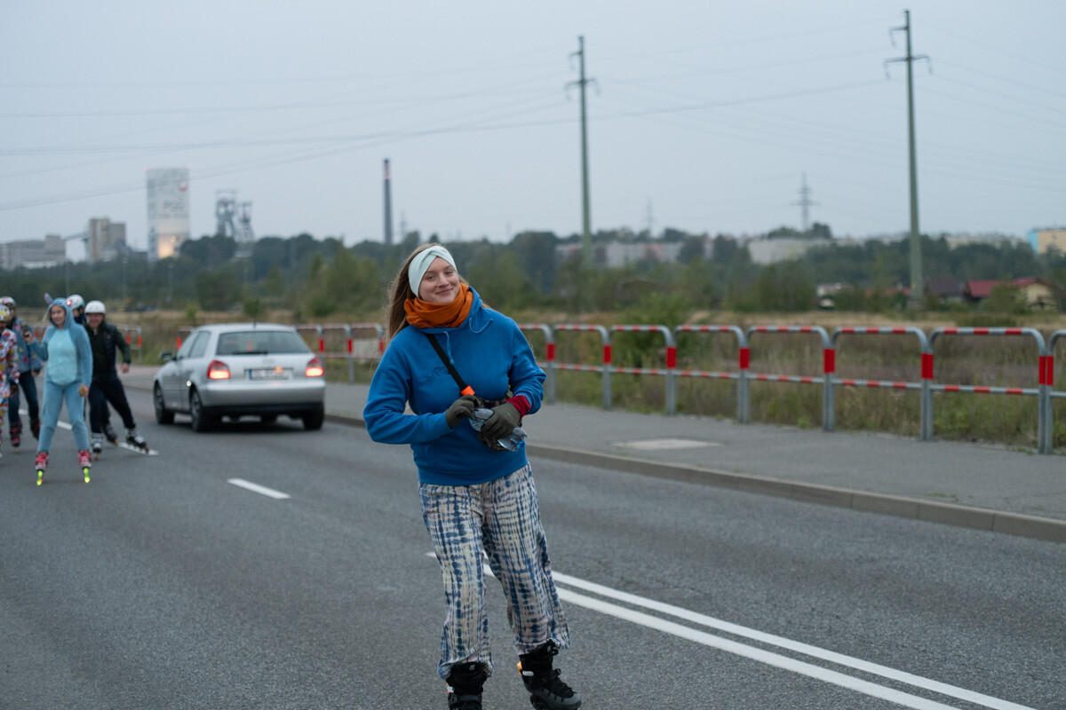 Rolkarze podbili Rudę Śląską! Nocny przejazd pełen świateł i muzyki. / fot. Marek Faber