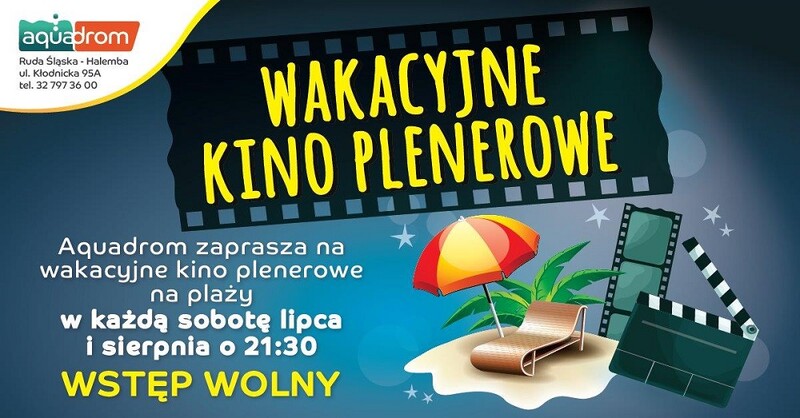 Wakacyjne kino plenerowe na plaży przed Aquadromem