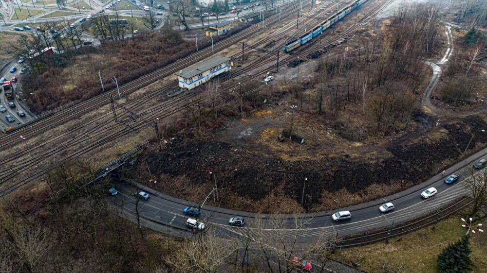 Wycinka drzew na Chebziu/fot. DronRuda Krzysztof Faber