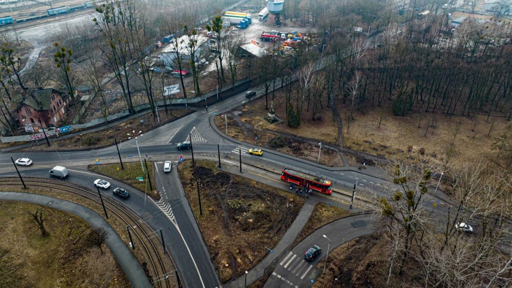 Wycinka drzew na Chebziu/fot. DronRuda Krzysztof Faber
