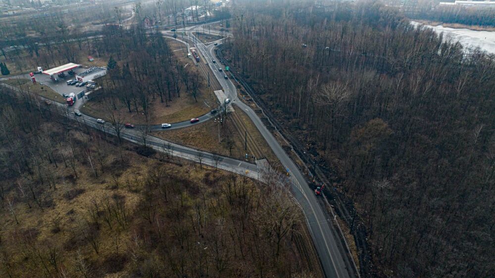 Wycinka drzew na Chebziu/fot. DronRuda Krzysztof Faber