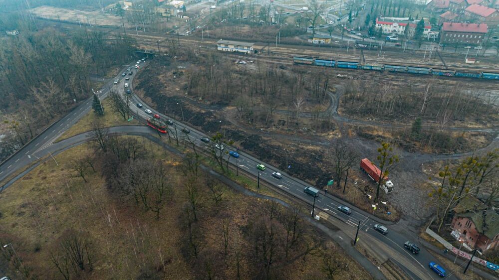 Wycinka drzew na Chebziu/fot. DronRuda Krzysztof Faber
