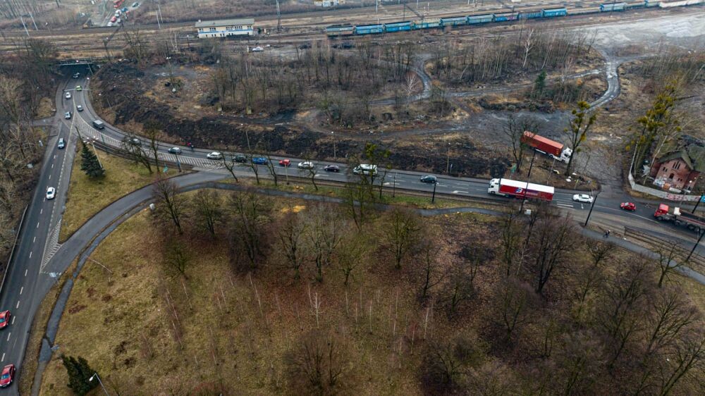 Wycinka drzew na Chebziu/fot. DronRuda Krzysztof Faber