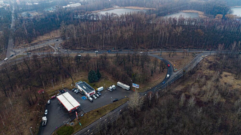 Wycinka drzew na Chebziu/fot. DronRuda Krzysztof Faber